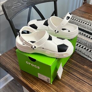 CROCS Kids Soccer Sandals - Black and White